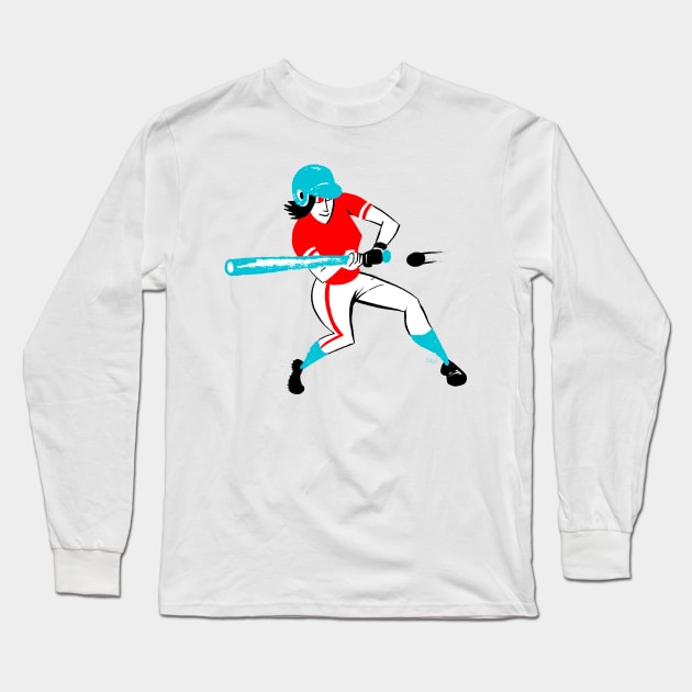 Baseball Woman Long Sleeve T-Shirt by CoolCharacters